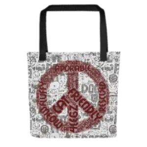 Peace Sign Cat Tote Bag - Stylish and Fun Cat-Themed Accessory - 4Legz