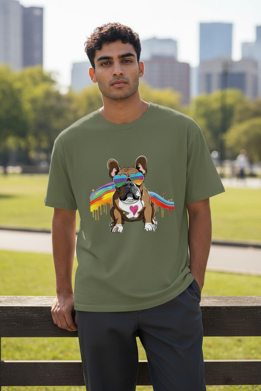 Pride in French Bulldog Short-Sleeve Unisex T-Shirt