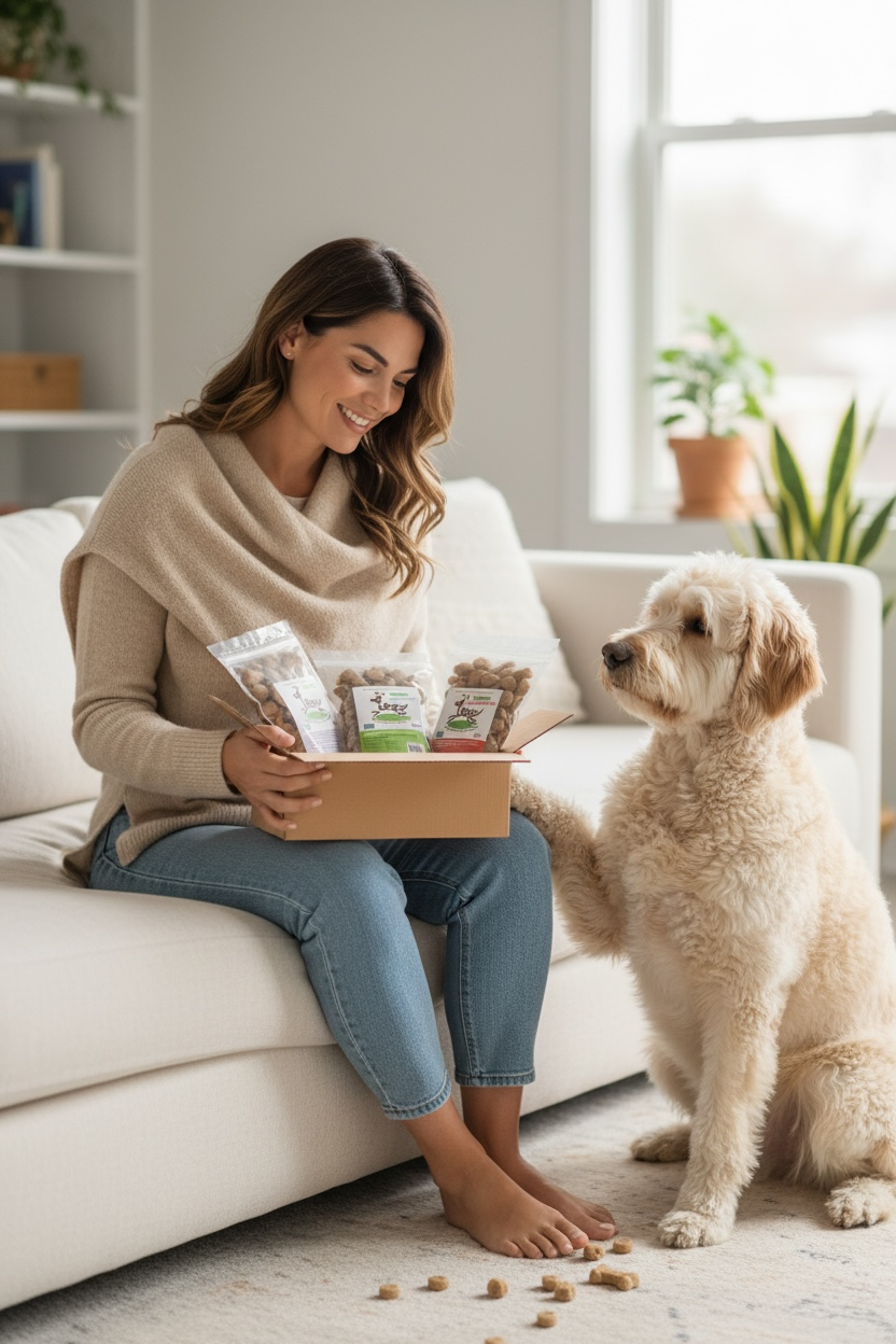 Doggy Box- with 4 pack of 1 lbs Bags Treats! - Want Monthly?