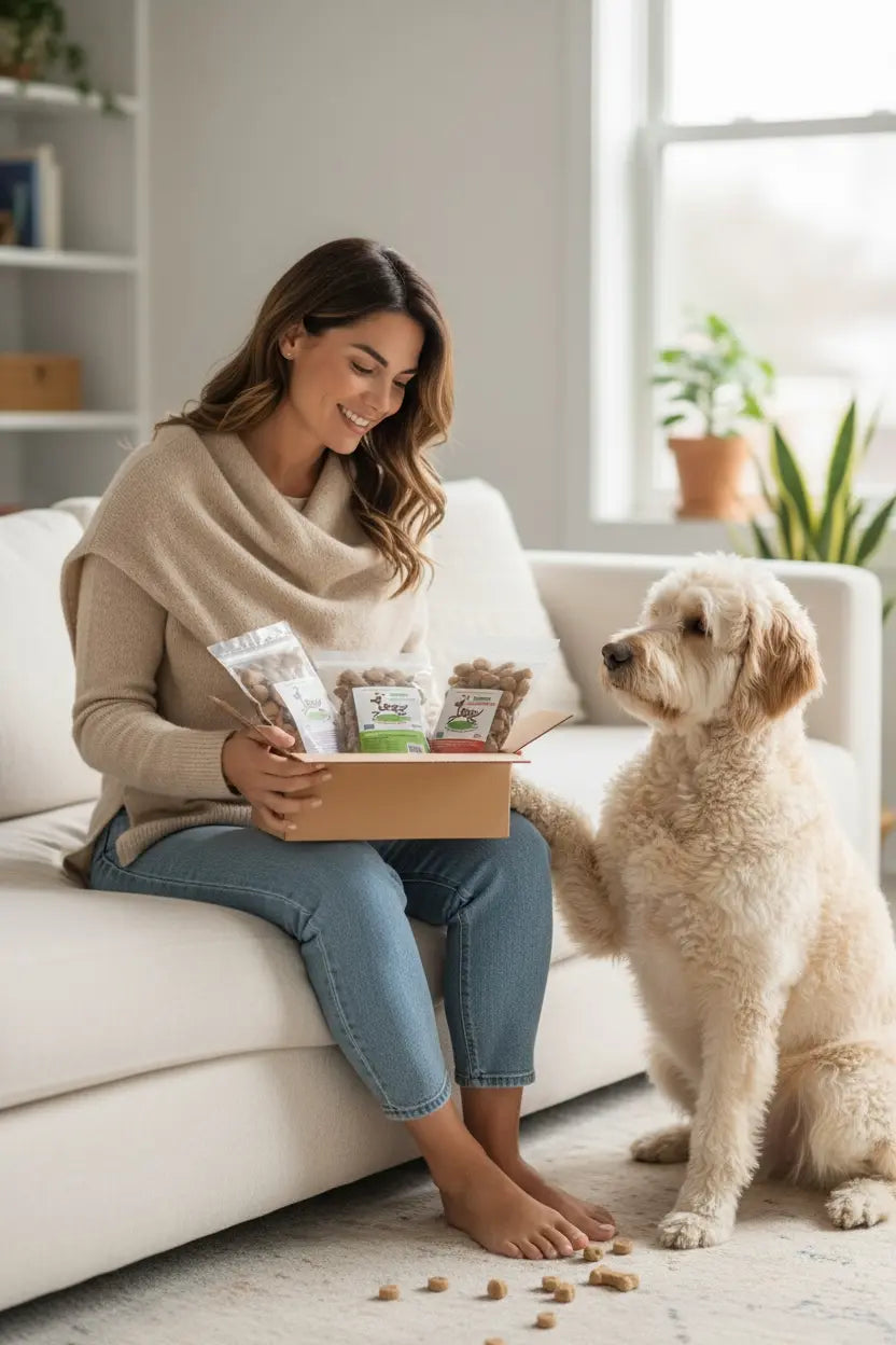 Doggy Box- with 4 pack of 1 lbs Bags Treats! - Want Monthly? FREE SHIPPING! 4Legz