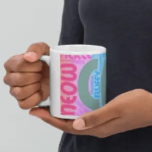 Meow Cat  words White glossy mug - 4Legz