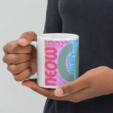 Meow Cat  words White glossy mug - 4Legz