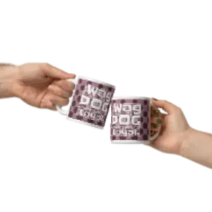 Polka Dog Words White glossy mug - 4Legz