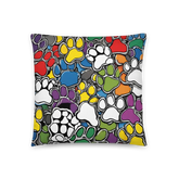 Paws Bursting in Colors Basic Pillow - 4Legz