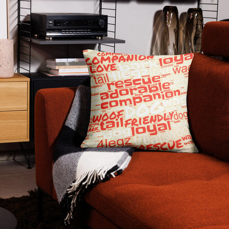 Dog Rescue Words Basic Pillow - 4Legz