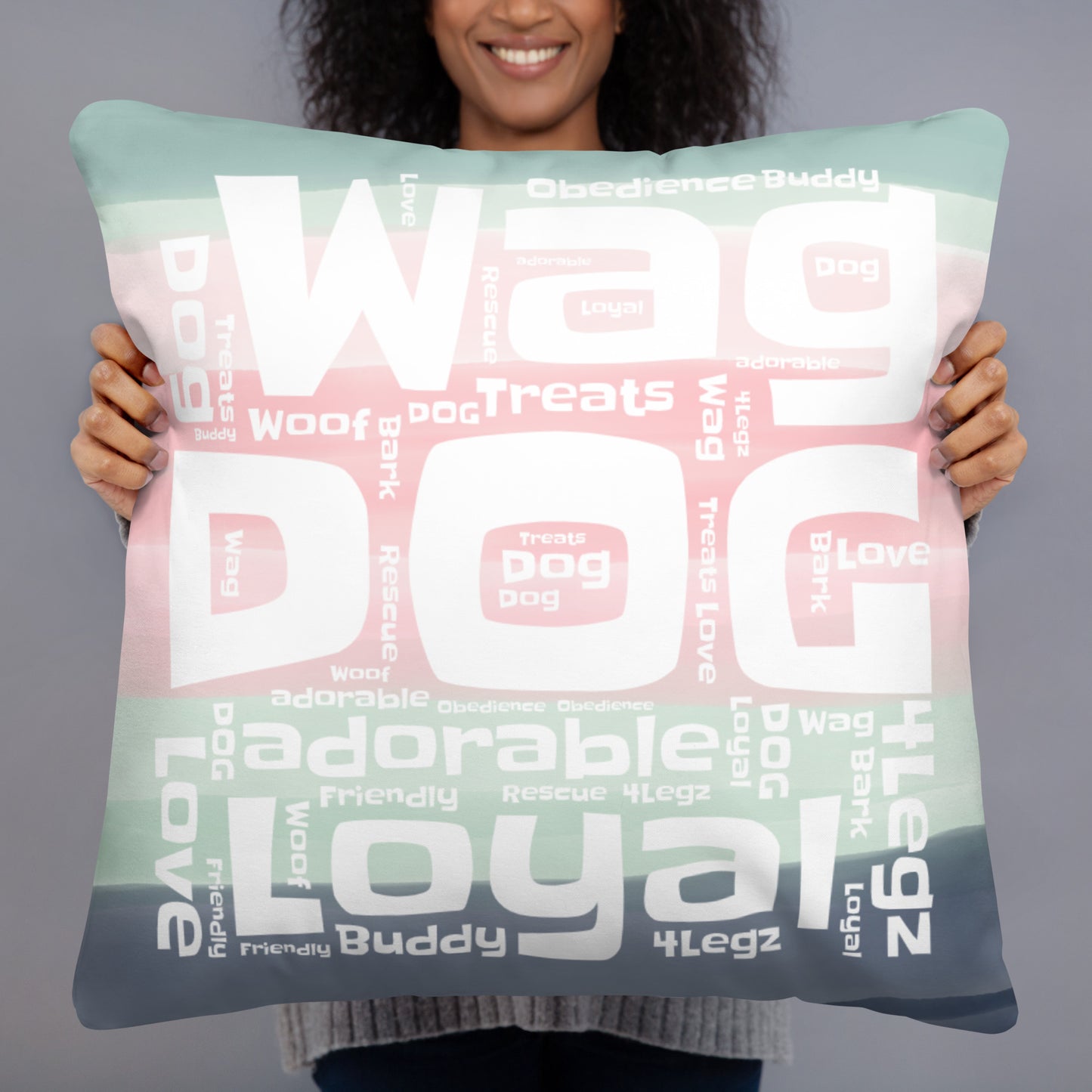 Wag Dog Pale Colorful Basic Pillow