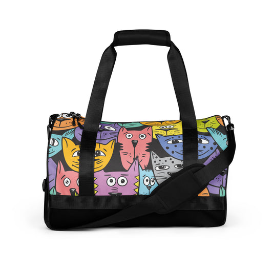 Colorful Cats All-over print gym bag