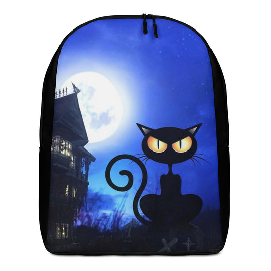 Cat and the Haunted House Minimalist Backpack