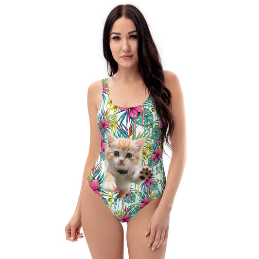 Pretty Cat One-Piece Swimsuit