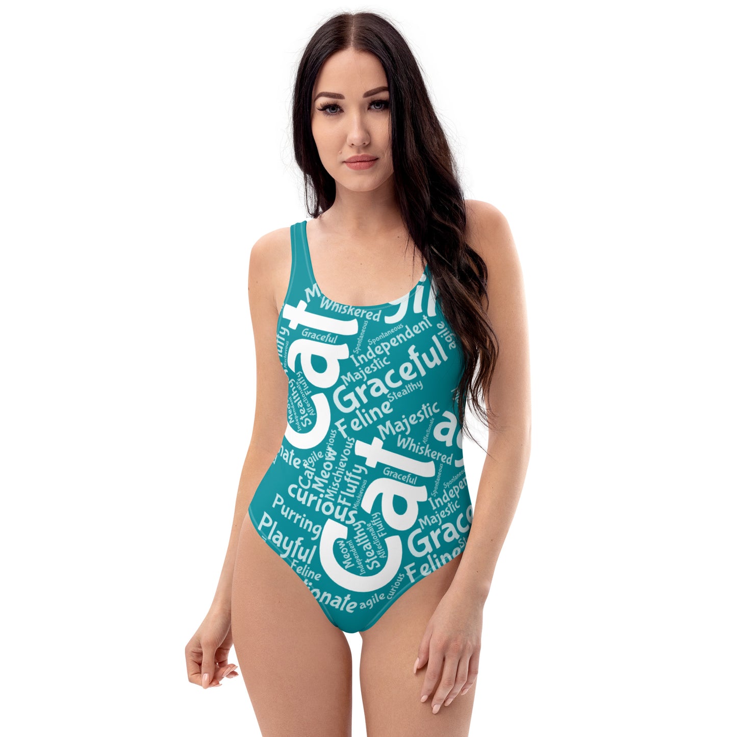 Play on Cat Words One-Piece Swimsuit