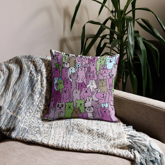 Cats All Over Pillow - Premium Comfort for Cat Lovers - 4Legz