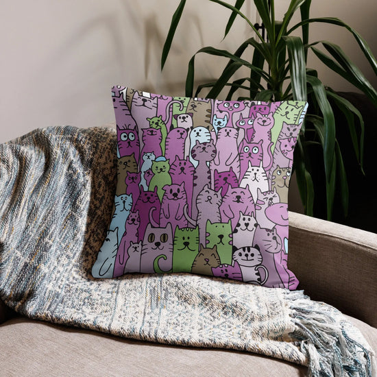 Cats All Over Pillow - Premium Comfort for Cat Lovers - 4Legz