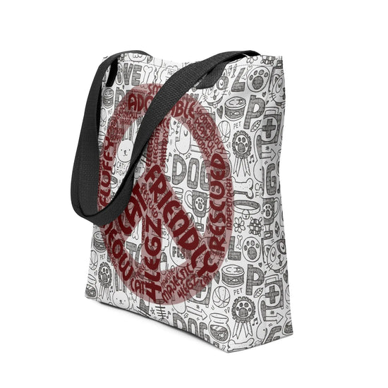 Peace Sign Cat Tote Bag - Stylish and Fun Cat-Themed Accessory - 4Legz
