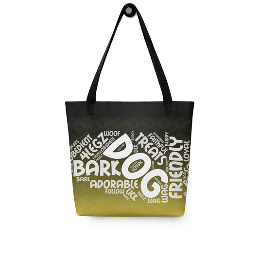 Dog Play on Words Black to Yellow Tote bag