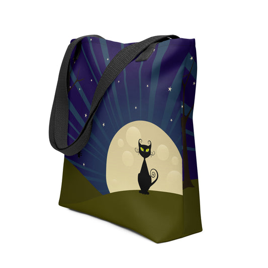 Cat and the Moon Tote bag