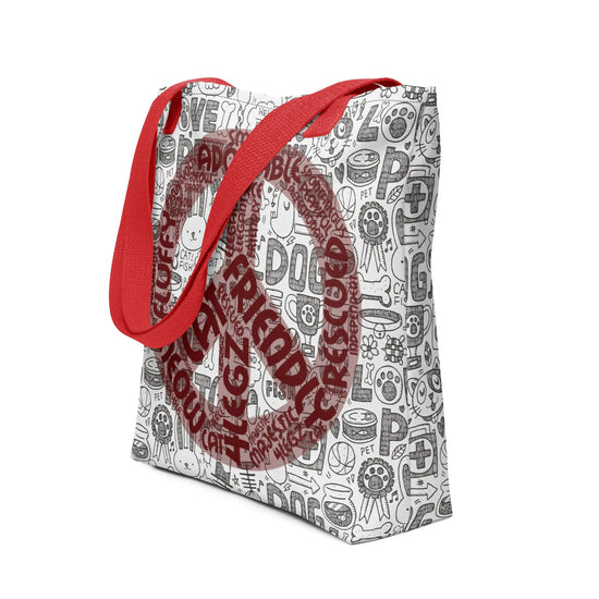 Peace Sign Cat Tote Bag - Stylish and Fun Cat-Themed Accessory - 4Legz