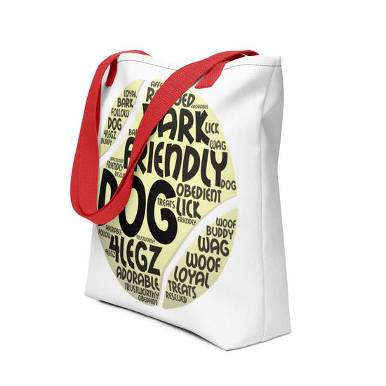 Dog Play on Words with Tennis Ball Tote bag - 4Legz