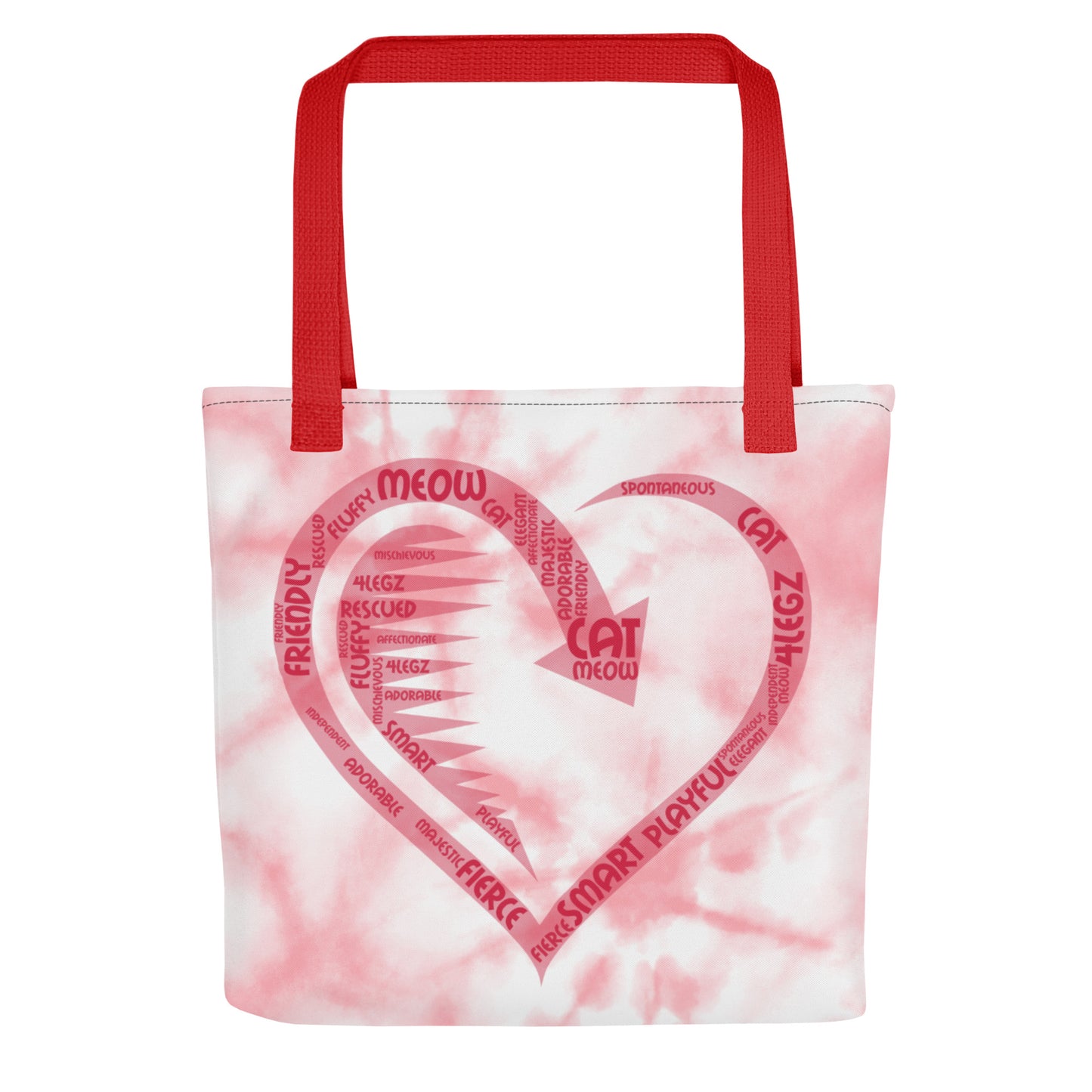 Cat Play on Words with a Red Heart Tote bag