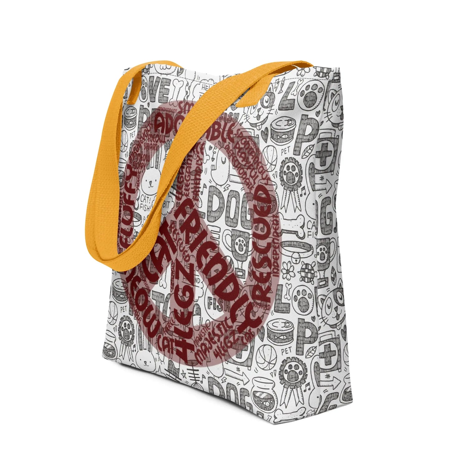 Peace Sign Cat Tote Bag - Stylish and Fun Cat-Themed Accessory - 4Legz