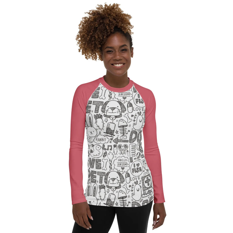 Love Pets Pink Rash Guard for Women - 4Legz