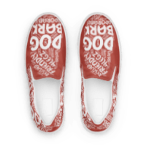 Dog Play on Words Red Women’s slip-on canvas shoes