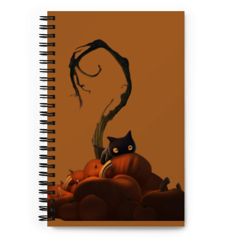 Kitty Cat and Pumpkin Spiral notebook