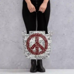 Peace Sign Cat Tote Bag - Stylish and Fun Cat-Themed Accessory - 4Legz