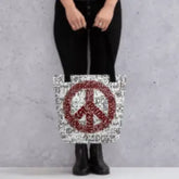 Peace Sign Cat Tote Bag - Stylish and Fun Cat-Themed Accessory - 4Legz