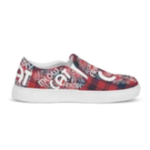 Cat Play on Words Red and Blue Women’s slip-on canvas shoes - 4Legz