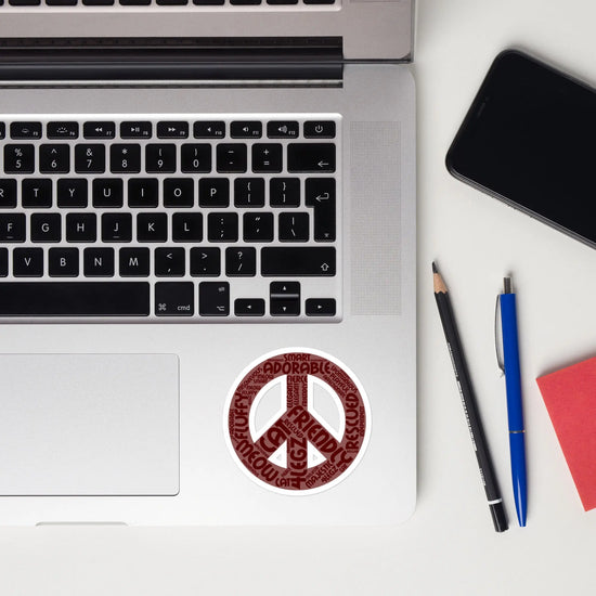 Peace with Cat Words Bubble-free stickers - 4Legz