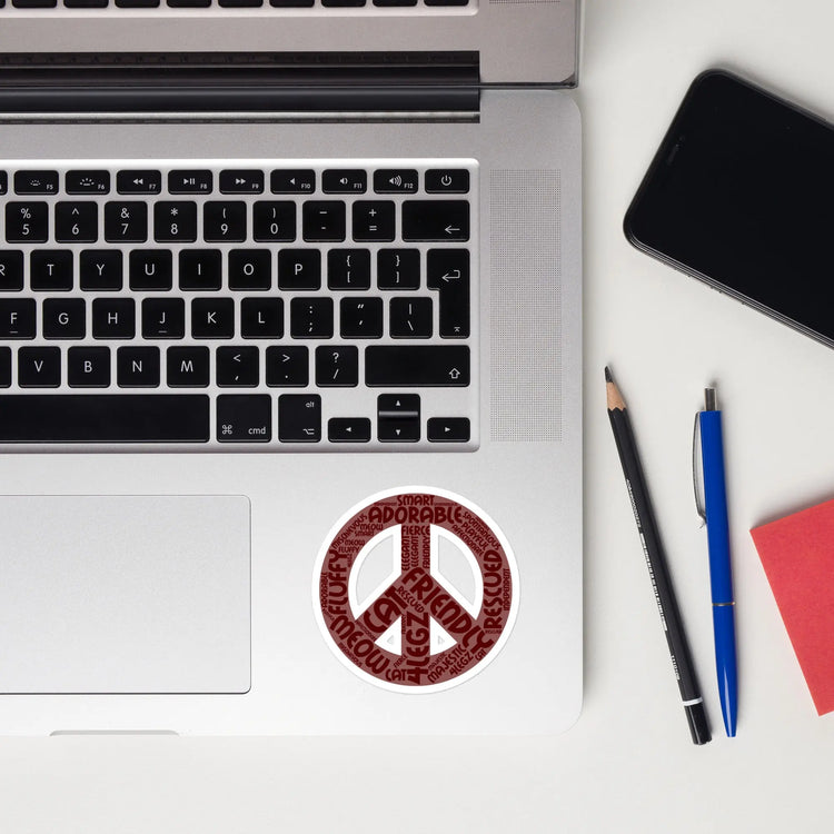 Peace with Cat Words Bubble-free stickers - 4Legz