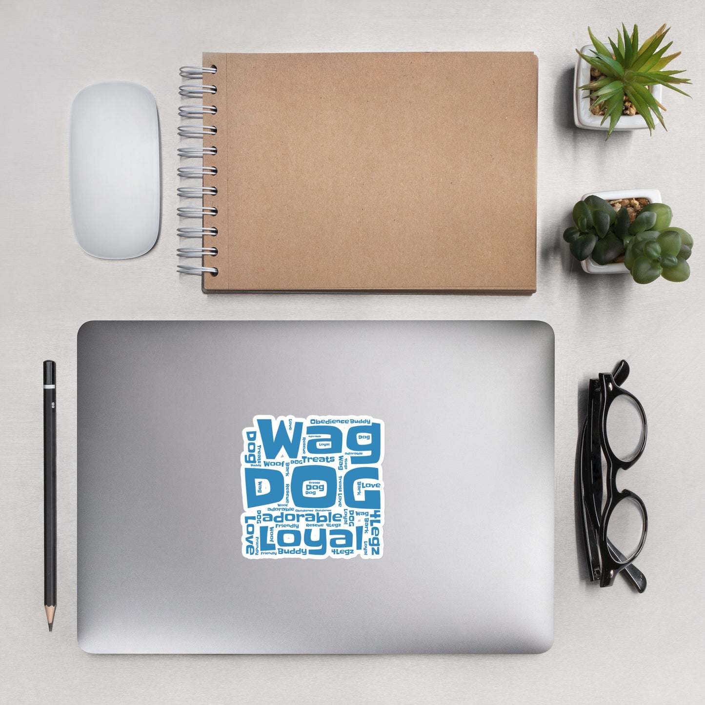 Wag Dog Loyal Blue Bubble-free stickers