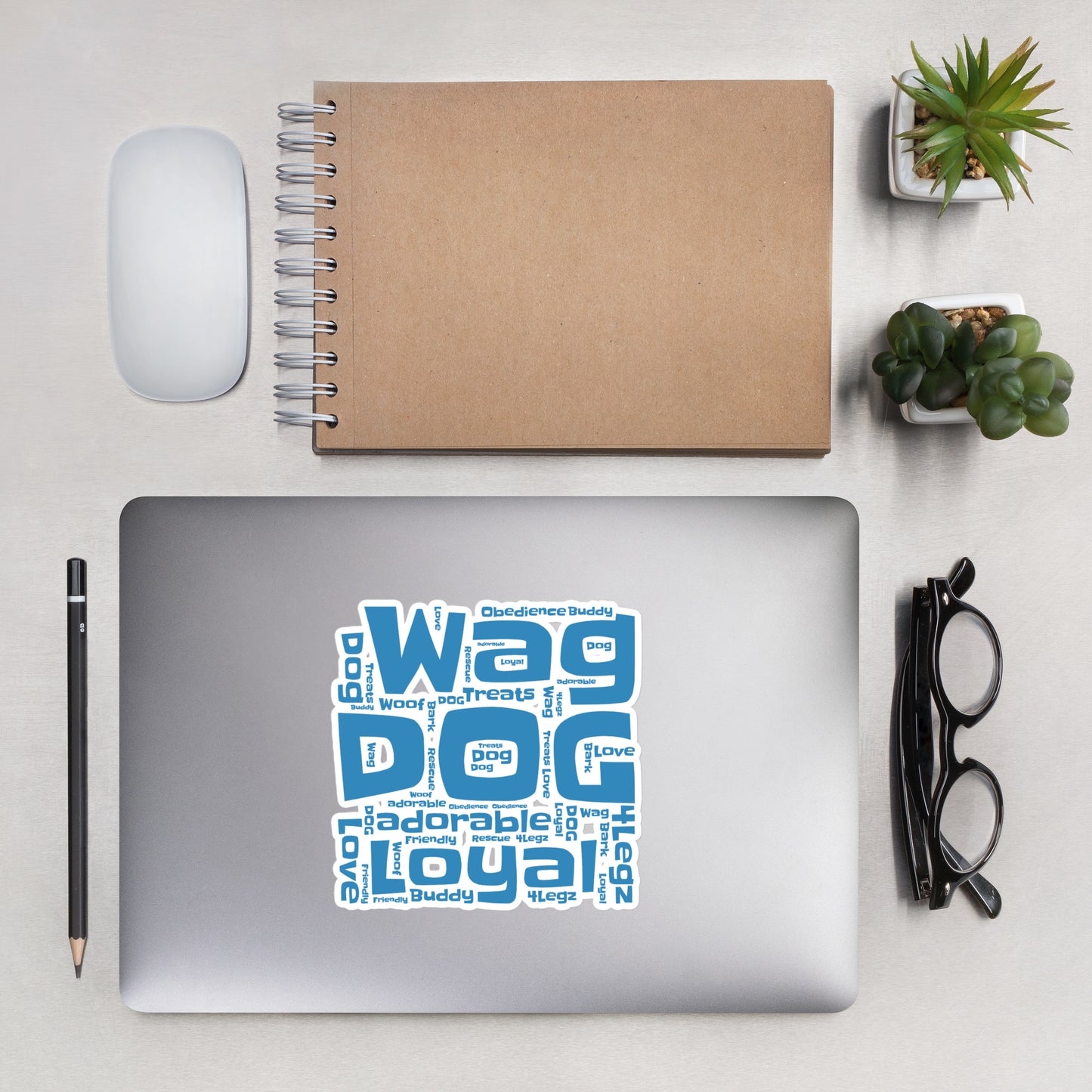 Wag Dog Loyal Blue Bubble-free stickers