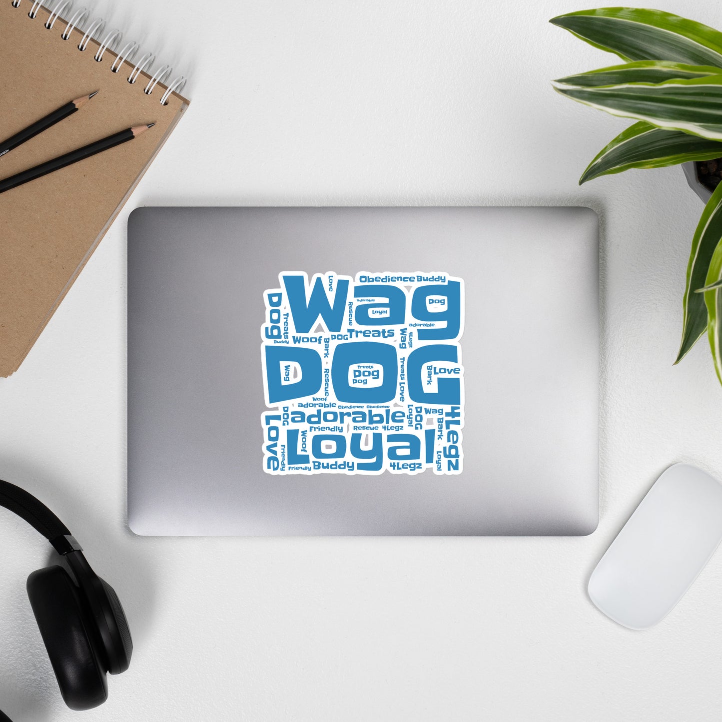 Wag Dog Loyal Blue Bubble-free stickers