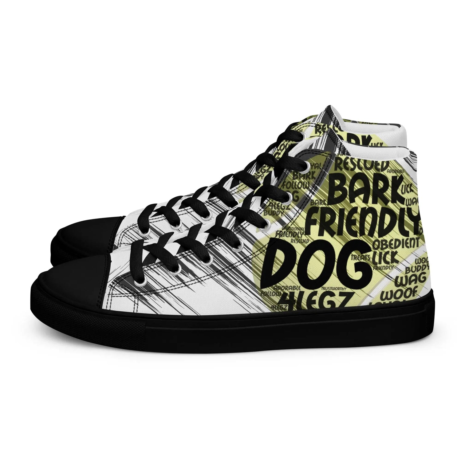 Dog Tennis Ball High Top Shoes for Men – Stylish Canvas Sneakers - 4Legz