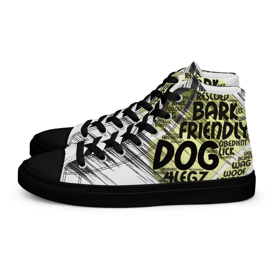Dog Tennis Ball High Top Shoes for Men – Stylish Canvas Sneakers - 4Legz