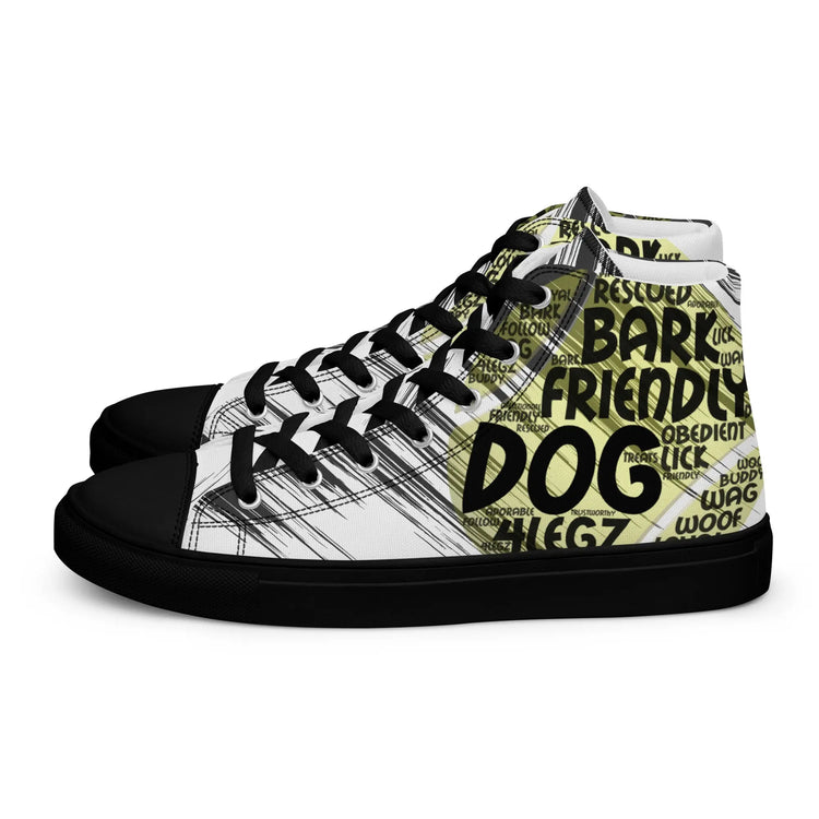 Dog Tennis Ball High Top Shoes for Men – Stylish Canvas Sneakers - 4Legz