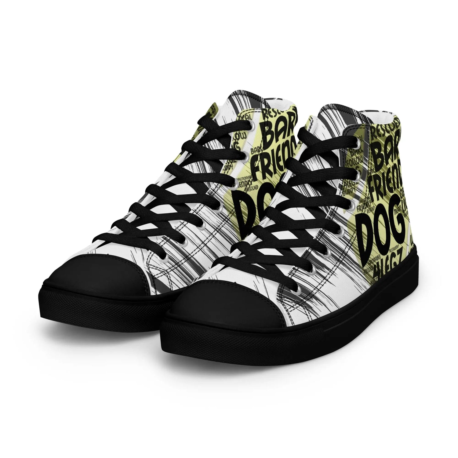 Dog Tennis Ball High Top Shoes for Men – Stylish Canvas Sneakers - 4Legz