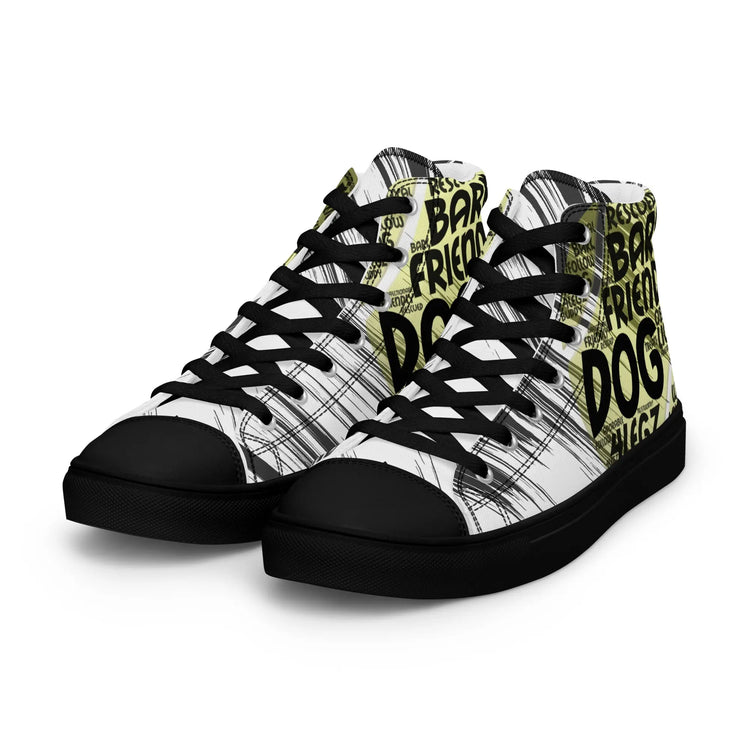 Dog Tennis Ball High Top Shoes for Men – Stylish Canvas Sneakers - 4Legz