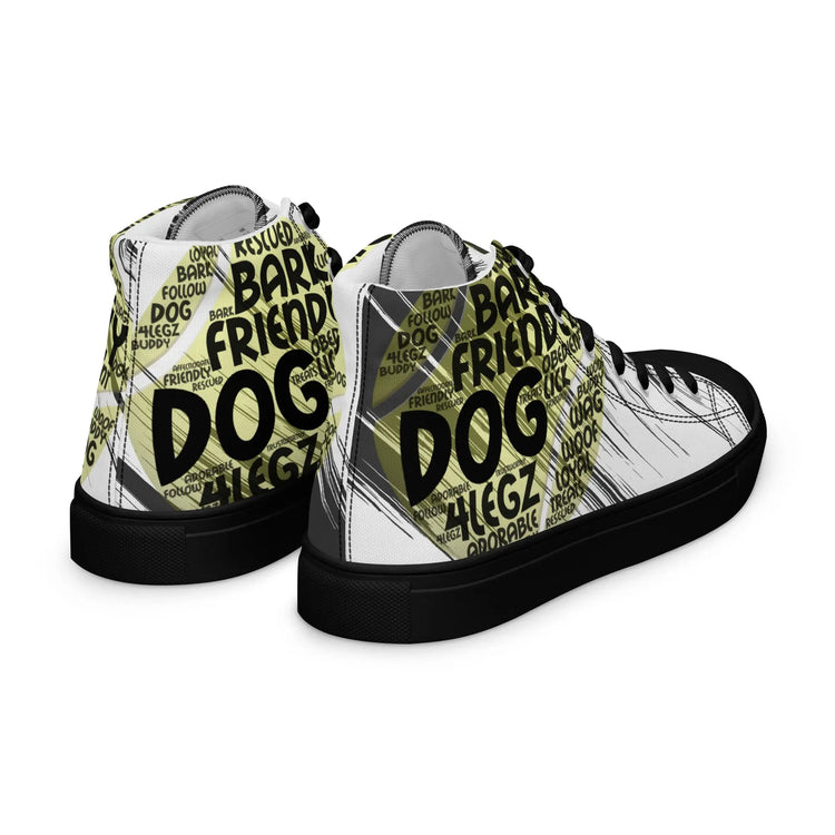 Dog Tennis Ball High Top Shoes for Men – Stylish Canvas Sneakers - 4Legz