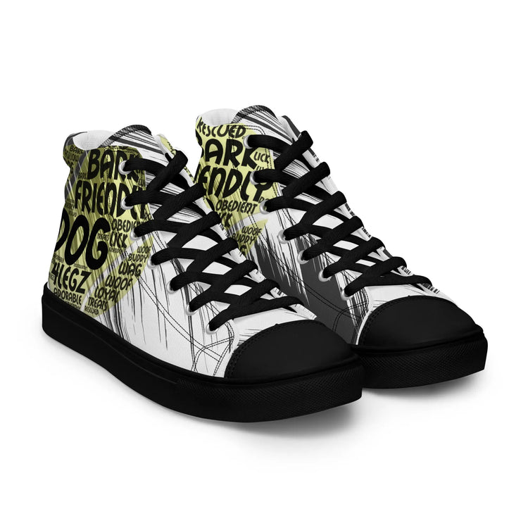 Dog Tennis Ball High Top Shoes for Men – Stylish Canvas Sneakers - 4Legz