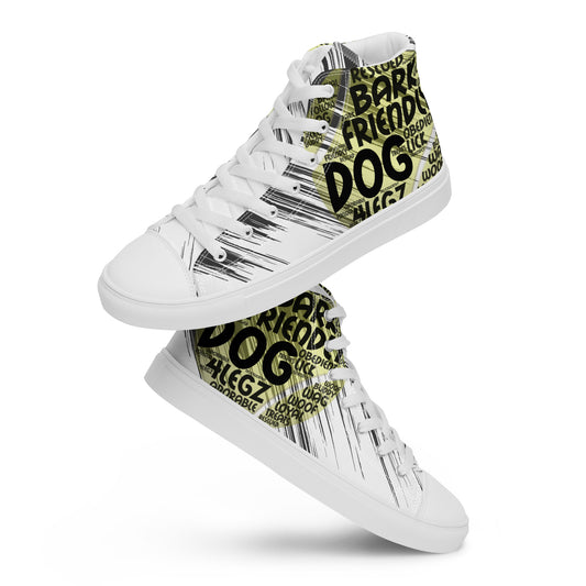 Dog Tennis Ball Men’s high top canvas shoes