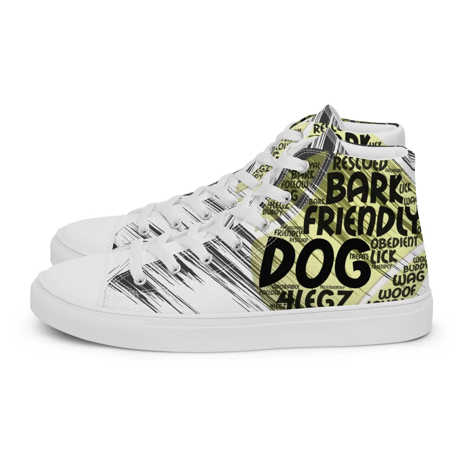 Dog Tennis Ball High Top Shoes for Men – Stylish Canvas Sneakers - 4Legz