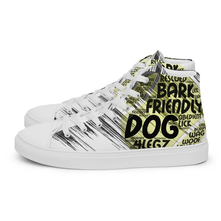 Dog Tennis Ball High Top Shoes for Men – Stylish Canvas Sneakers - 4Legz