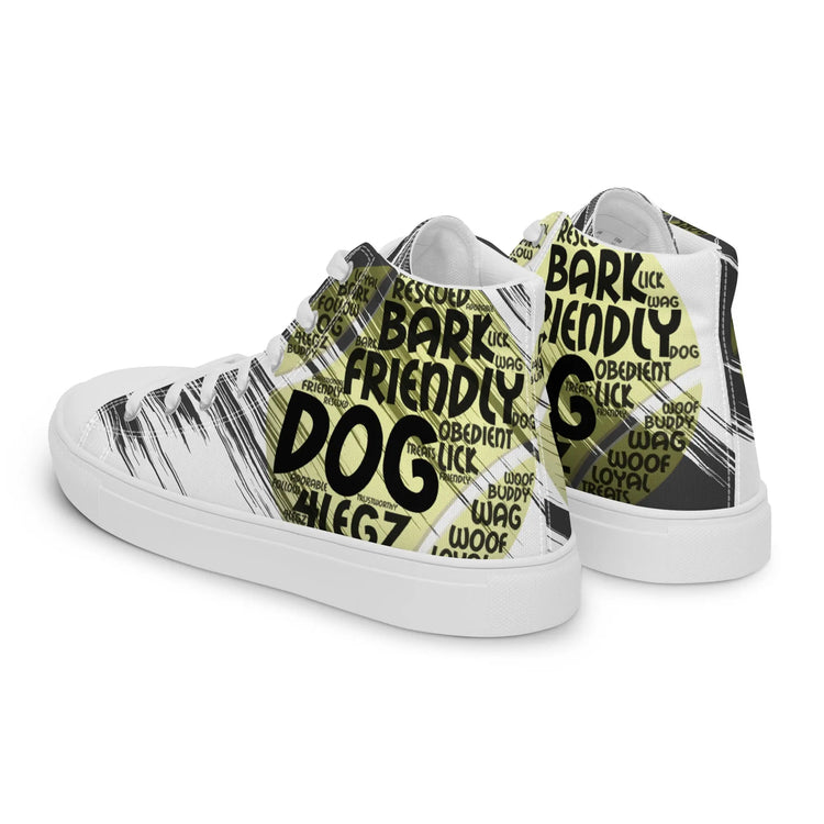 Dog Tennis Ball High Top Shoes for Men – Stylish Canvas Sneakers - 4Legz