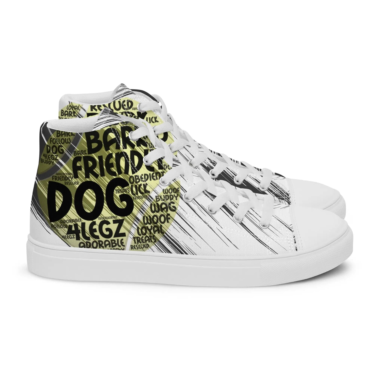 Dog Tennis Ball High Top Shoes for Men – Stylish Canvas Sneakers - 4Legz
