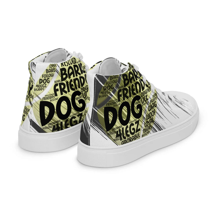 Dog Tennis Ball High Top Shoes for Men – Stylish Canvas Sneakers - 4Legz