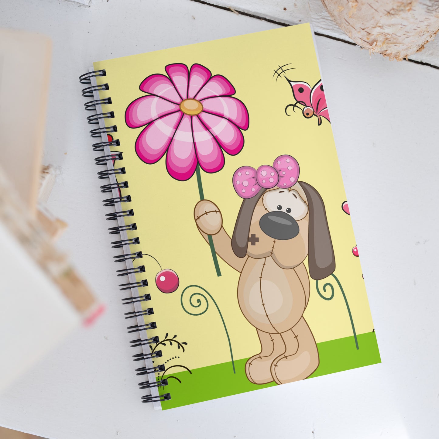 Doggy Love Flowers Spiral notebook