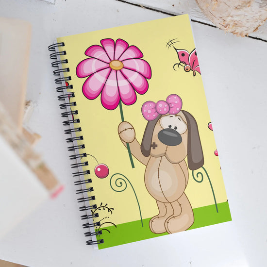 Doggy Love Flowers Notebook - Perfect for Pet Lovers - 4Legz