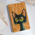 Cat with Orange background Spiral notebook - 4Legz